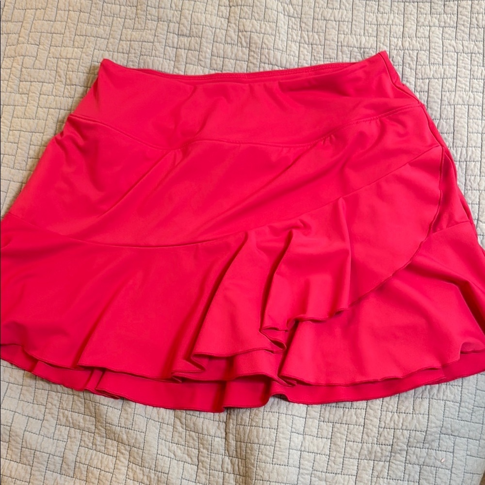 Vibrant‎ Pink Ruffled Wrap Mini Skirt for Athletics